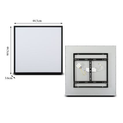 Brilagi - Zatemnljiva stropna LED svetilka SLIMFRAME LED/36W/230V 45x45 cm 3000-6000K črna + daljinski upravljalnik