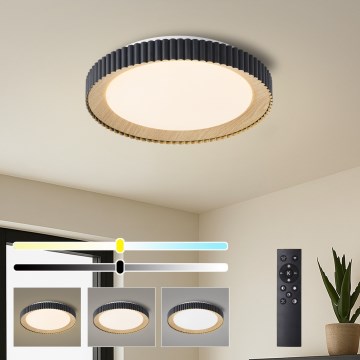 Brilagi - Zatemnljiva stropna LED svetilka NEXO LED/48W/230V 3000-6000K črna, Ø 43 cm + daljinski upravljalnik