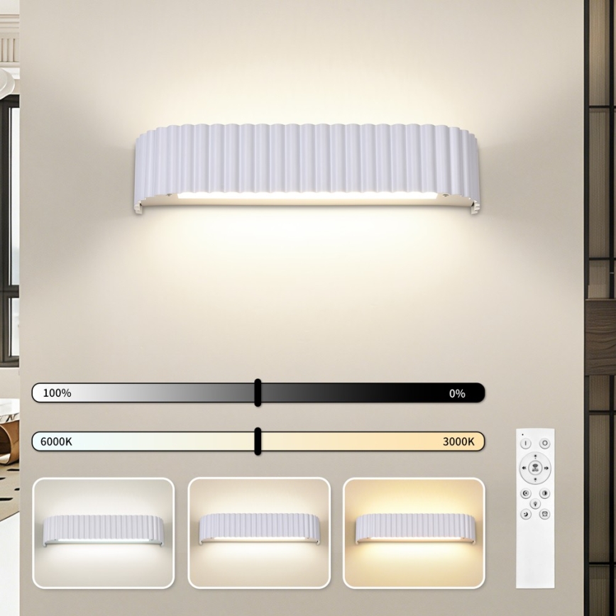 Brilagi - LED zatemnljivo stensko svetilo FALCON MODERN LED/14W/230V 3000-6000K 40 cm bela + daljinski upravljalnik