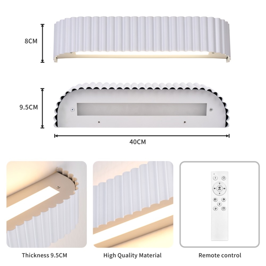 Brilagi - LED zatemnljivo stensko svetilo FALCON MODERN LED/14W/230V 3000-6000K 40 cm bela + daljinski upravljalnik