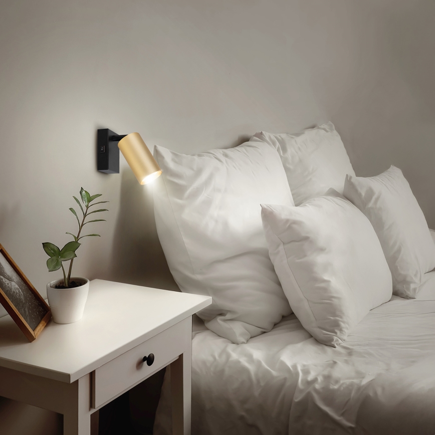 Brilagi - LED RGBW zatemljivo stensko točkovno svetilo SELE 1xGU10/6W/230V 3000K črna/zlata + daljinski upravljalnik