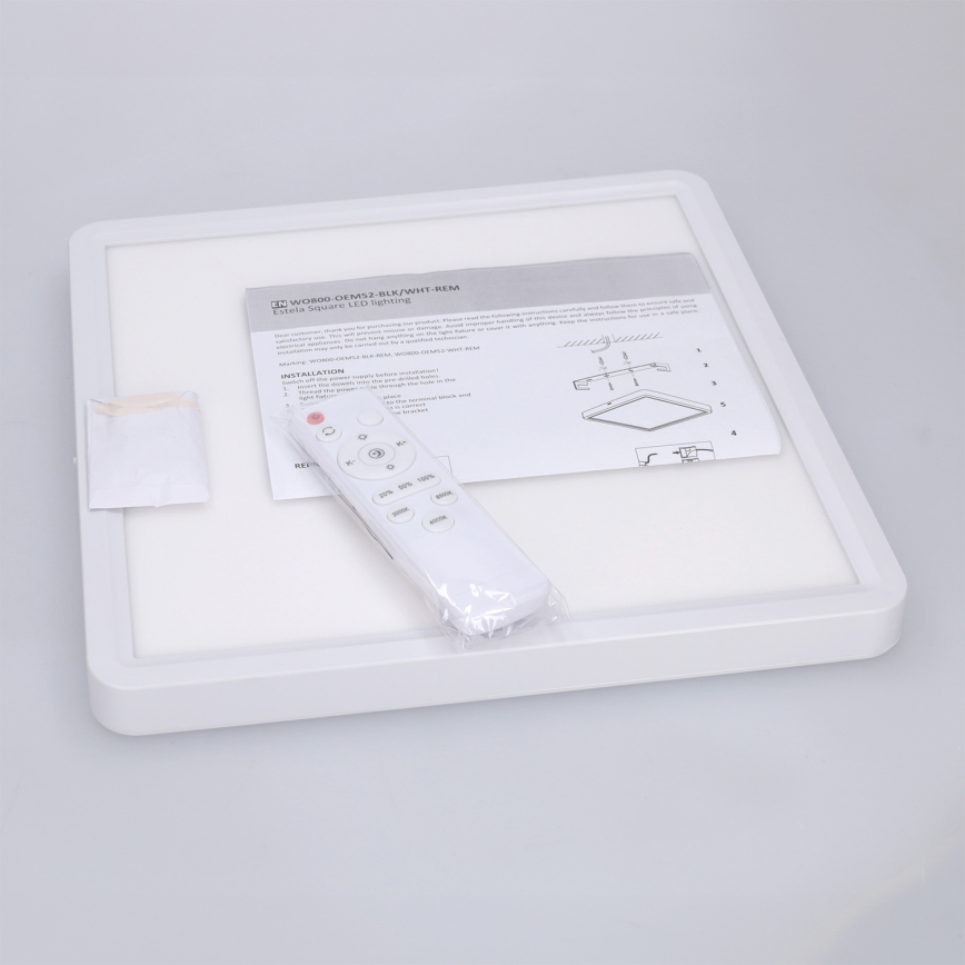 Brilagi - LED zatemnjiva stropna svetilka ESTELA SQUARE LED/36W/230V 3000-6500K 31x31 cm bela + daljinski upravljalnik
