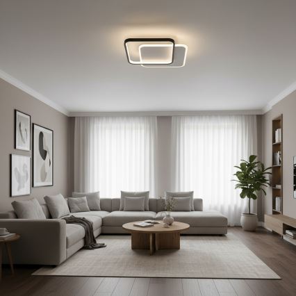 Brilagi - Zatemnljivo LED stropno svetilo FLARE LED/43W/230V 3000-6000K 39,5x45 cm bela/črna + daljinski upravljalnik