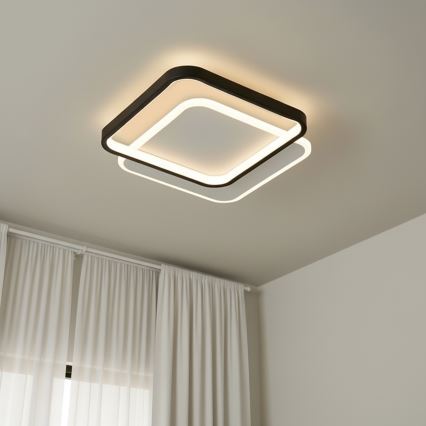 Brilagi - Zatemnljivo LED stropno svetilo FLARE LED/43W/230V 3000-6000K 39,5x45 cm bela/črna + daljinski upravljalnik