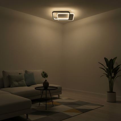 Brilagi - Zatemnljivo LED stropno svetilo FLARE LED/43W/230V 3000-6000K 39,5x45 cm bela/črna + daljinski upravljalnik