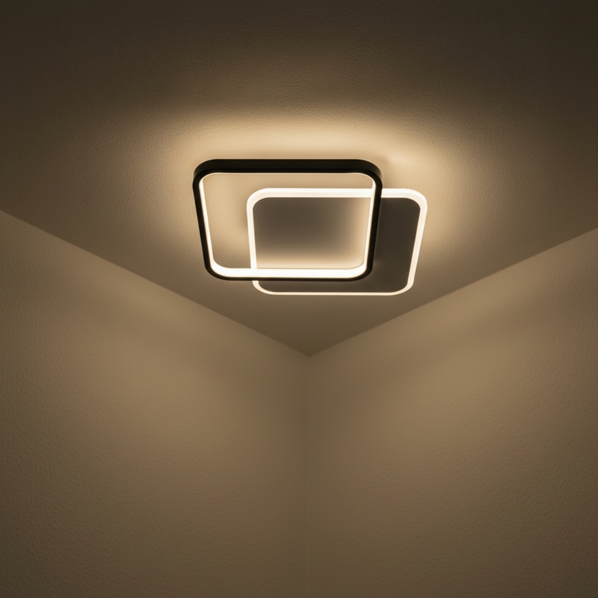 Brilagi - Zatemnljivo LED stropno svetilo FLARE LED/43W/230V 3000-6000K 39,5x45 cm bela/črna + daljinski upravljalnik