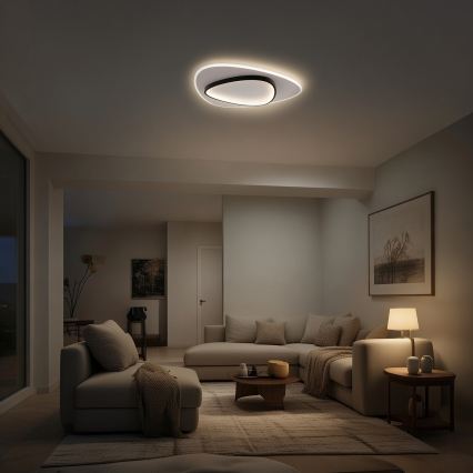 Brilagi - LED zatemnjevalna stropna svetilka FLARE LED/70W/230V 3000-6000K 55x55 cm bela/črna + daljinski upravljalnik
