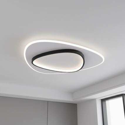 Brilagi - LED zatemnjevalna stropna svetilka FLARE LED/70W/230V 3000-6000K 55x55 cm bela/črna + daljinski upravljalnik