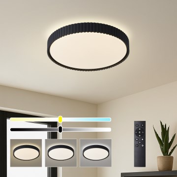 Brilagi - Zatemnljivo LED stropno svetilo ORINO LED/54W/230V 3000-6000K, črna, premer 43 cm + daljinski upravljalnik