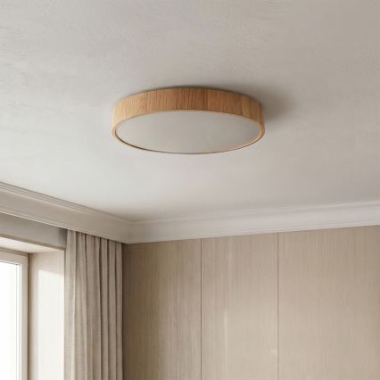 Brilagi - LED zatemnjiva stropna svetilka POOL LED/36W/230V 3000-6000K, premer 30 cm, lesni dekor + daljinski upravljalnik