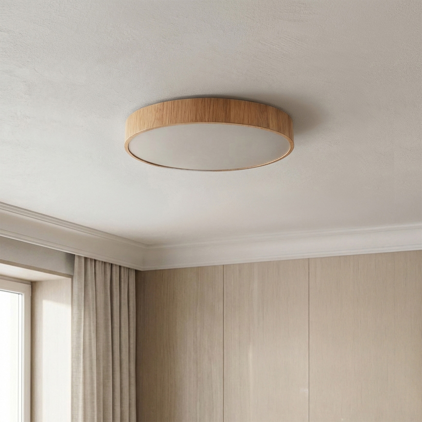 Brilagi - LED zatemnjiva stropna svetilka POOL LED/36W/230V 3000-6000K, premer 30 cm, lesni dekor + daljinski upravljalnik