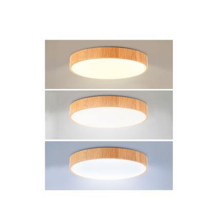 Brilagi - LED zatemnjiva stropna svetilka POOL LED/36W/230V 3000-6000K, premer 30 cm, lesni dekor + daljinski upravljalnik