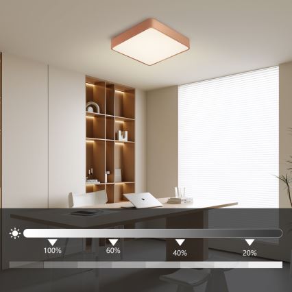 Brilagi - LED zatemnljivo stropno svetilo POOL SQUARE LED/36W/230V 3000-6000K 40x40 cm bronasto + daljinski upravljalnik