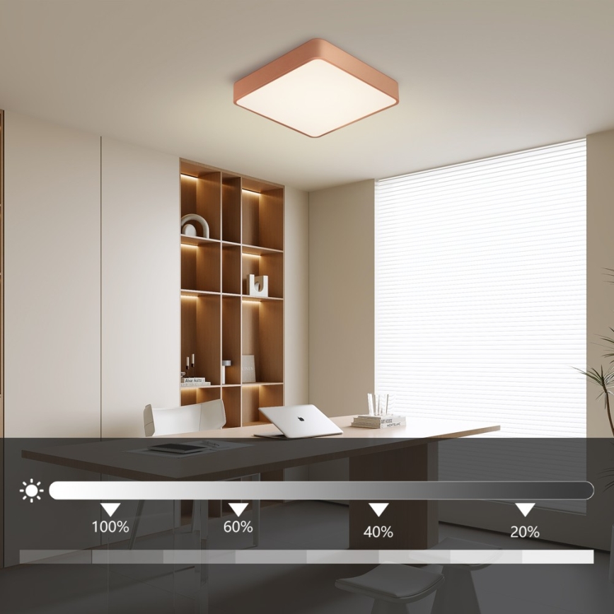 Brilagi - LED zatemnljivo stropno svetilo POOL SQUARE LED/36W/230V 3000-6000K 40x40 cm bronasto + daljinski upravljalnik
