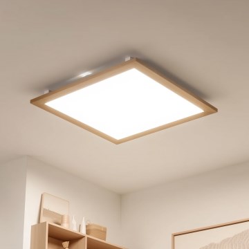 Brilagi - Zatemnljivo LED stropno svetilo SLIMFRAME WOOD LED/58W/230V 64x64 cm 3000-6000K rjava + z daljinskim upravljalnikom