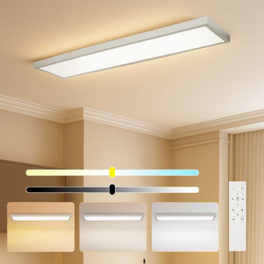 Brilagi - Zatemnljivo LED stropno svetilo za kopalnico FRAME SMART LED/50W/230V 120x30 cm 3000-6000K IP44 srebrno + z daljinskim upravljalnikom