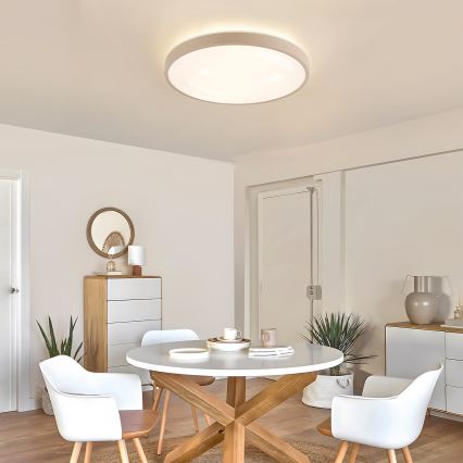 Brilagi - LED zatemnjevalna stropna svetilka GLASS POOL DOUBLE LED/60W/230V 3000-6000K 50 cm v bež barvi + z daljinskim upravljalnikom