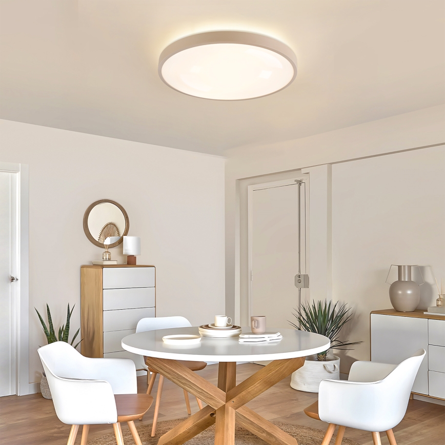 Brilagi - LED zatemnjevalna stropna svetilka GLASS POOL DOUBLE LED/60W/230V 3000-6000K 50 cm v bež barvi + z daljinskim upravljalnikom