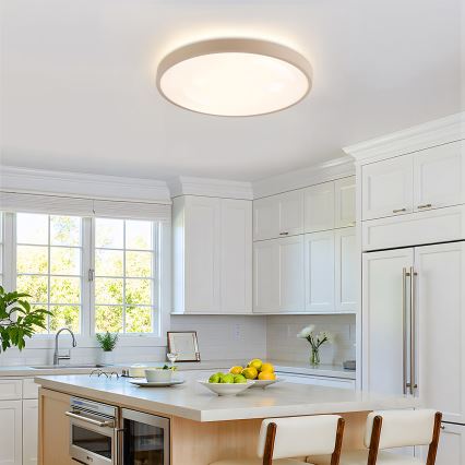 Brilagi - LED zatemnjevalna stropna svetilka GLASS POOL DOUBLE LED/60W/230V 3000-6000K 50 cm v bež barvi + z daljinskim upravljalnikom