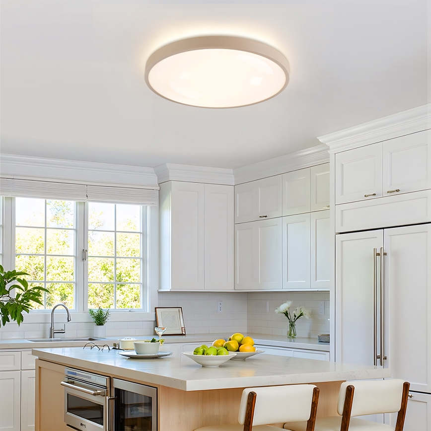 Brilagi - LED zatemnjevalna stropna svetilka GLASS POOL DOUBLE LED/60W/230V 3000-6000K 50 cm v bež barvi + z daljinskim upravljalnikom