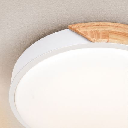 Brilagi - zatemnjevalno LED stropno svetilo PILANA LED/48W/230V hrast/bela Ø 40 cm + daljinski upravljalnik