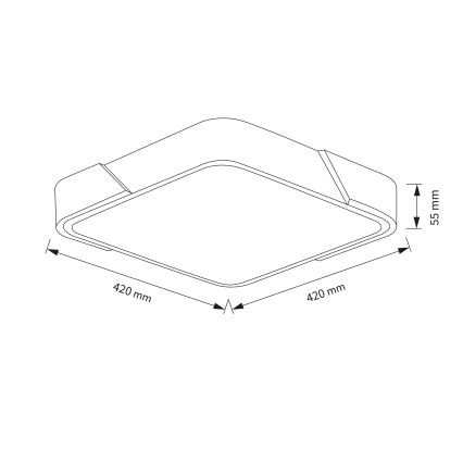 Brilagi - LED zatemnjevalna stropna svetilka PILANA LED/48W/230V 3000-6500K hrast/črna 42x42 cm + daljinski upravljalnik