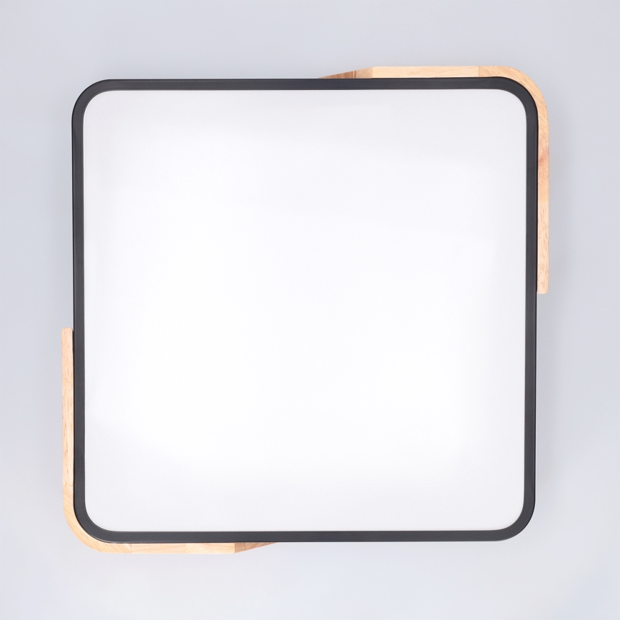 Brilagi - LED zatemnjevalna stropna svetilka PILANA LED/48W/230V 3000-6500K hrast/črna 42x42 cm + daljinski upravljalnik