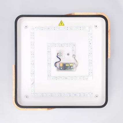 Brilagi - LED zatemnjevalna stropna svetilka PILANA LED/48W/230V 3000-6500K hrast/črna 42x42 cm + daljinski upravljalnik