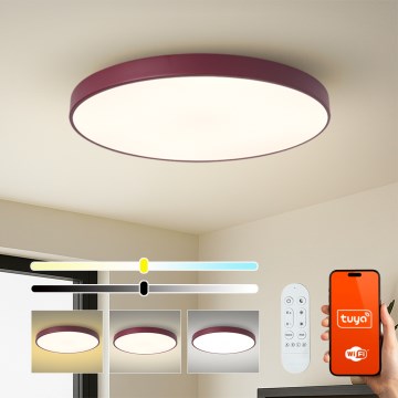 Brilagi - zatemnljivo LED svetilo POOL SMART LED/100W/230V premer 80 cm 3000-6000K Wi-Fi Tuya + daljinski upravljalnik burgundsko