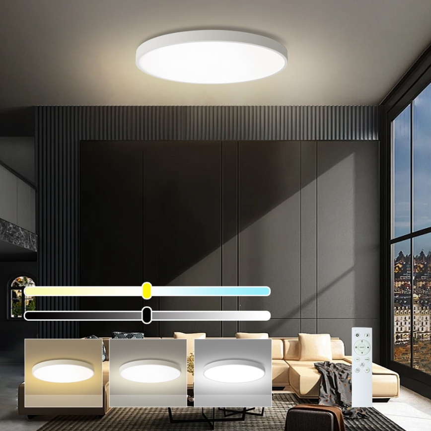 Brilagi - LED zatemnljivo stropno svetilo POOL SMART LED/100W/230V 3000-6000K, premer 80 cm, Wi-Fi Tuya, bela + daljinski upravljalnik