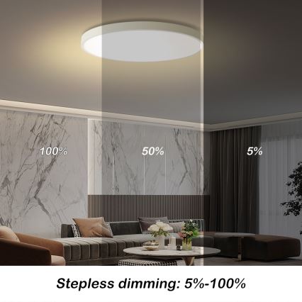 Brilagi - LED zatemnljivo stropno svetilo POOL SMART LED/100W/230V 3000-6000K, premer 80 cm, Wi-Fi Tuya, bela + daljinski upravljalnik