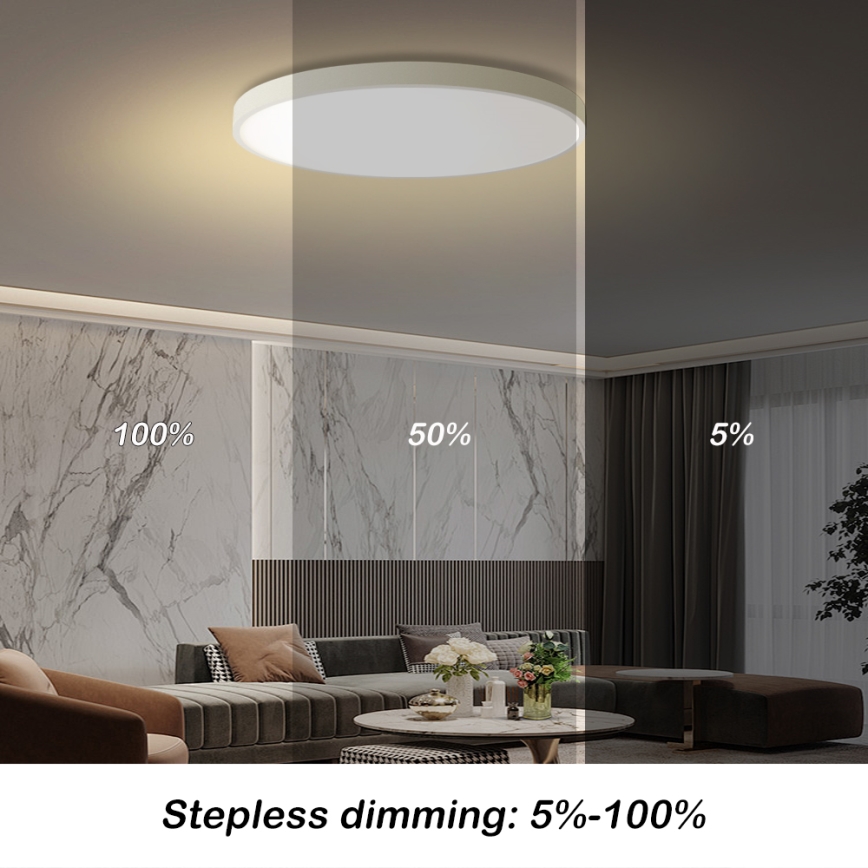 Brilagi - LED zatemnljivo stropno svetilo POOL SMART LED/100W/230V 3000-6000K, premer 80 cm, Wi-Fi Tuya, bela + daljinski upravljalnik