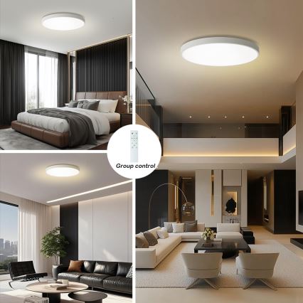 Brilagi - LED zatemnljivo stropno svetilo POOL SMART LED/100W/230V 3000-6000K, premer 80 cm, Wi-Fi Tuya, bela + daljinski upravljalnik