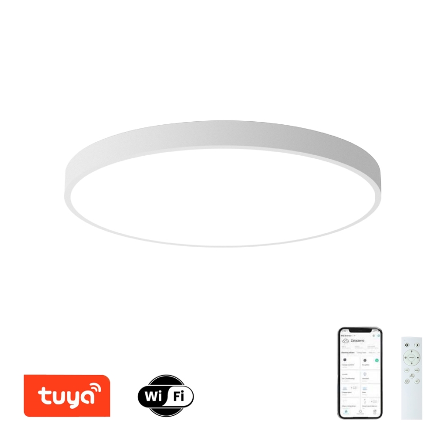 Brilagi - LED zatemnljivo stropno svetilo POOL SMART LED/100W/230V 3000-6000K, premer 80 cm, Wi-Fi Tuya, bela + daljinski upravljalnik