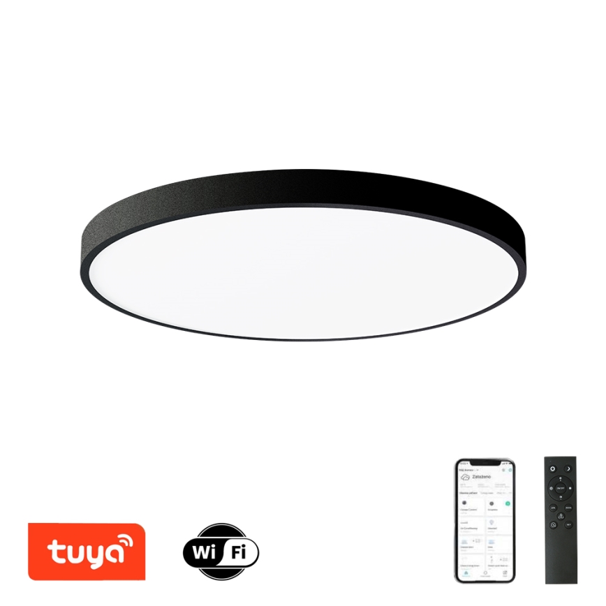 Brilagi - Zatemnjiva LED stropna svetilka POOL SMART LED/100W/230V 3000-6000K premer 80 cm Wi-Fi Tuya črna + daljinski upravljalnik