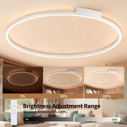 Brilagi - LED zatemnljivo stropno svetilo PORTOFINO LED/85W/230V 3000-6000K premer 120 cm belo + daljinski upravljalnik