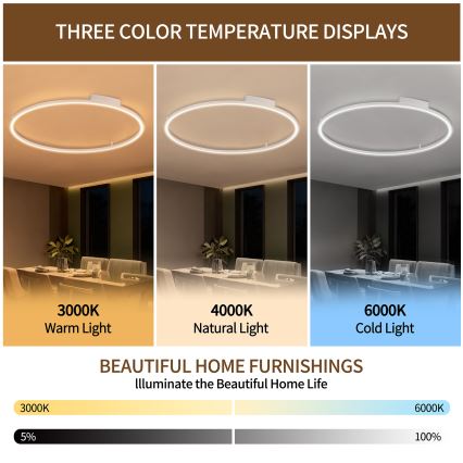 Brilagi - LED zatemnljivo stropno svetilo PORTOFINO LED/85W/230V 3000-6000K premer 120 cm belo + daljinski upravljalnik
