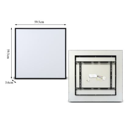 Brilagi - Zatemnljivo stropno LED svetilo SLIMFRAME LED/58W/230V 60x60 cm 3000-6000K črno + daljinski upravljalnik