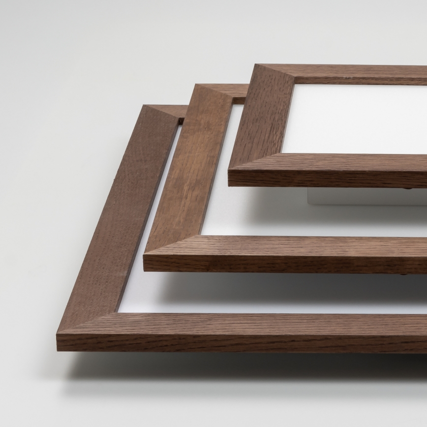 Brilagi - LED zatemnitvena stropna svetilka SLIMFRAME WOOD LED/36W/230V 49,5x49,5 cm 3000-6000K temno rjava + daljinski upravljalnik