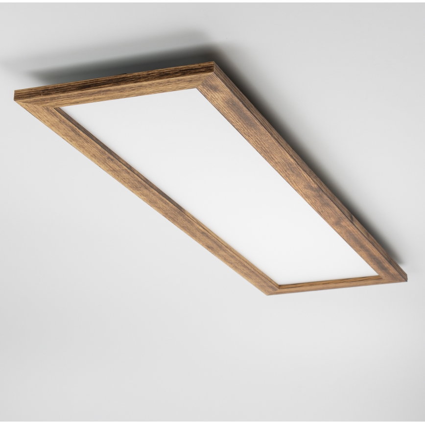 Brilagi - LED Zatemnljivo stropno svetilo SLIMFRAME WOOD LED/58W/230V 124x33,7 cm 3000-6000K rjavo + daljinski upravljalnik