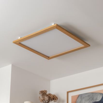 Brilagi - Zatemnljivo LED stropno svetilo SLIMFRAME WOOD LED/58W/230V 64x64 cm 3000-6000K rjava + daljinski upravljalnik