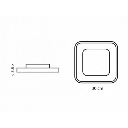 Brilagi - LED Zatemnjiva stropna svetilka TRIVARO LED/65W/230V 3000-6000K 30x30 cm + daljinski upravljalnik