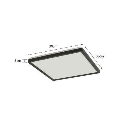 Brilagi - Zatemnjevalna stropna LED svetilka ULTRA SLIM LED/18W/230V 2700-6500K 30x30 cm črna + daljinski upravljalnik