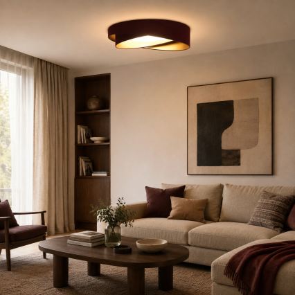BRILAGI - LED Zatemnljivo stropno svetilo VELVET TWIST LED/36W/230V 3000-6000K premer 65 cm Wi-Fi Tuya Beacon rjava/zlata + daljinski upravljalnik