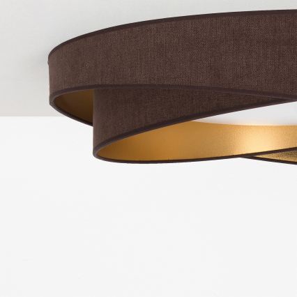 BRILAGI - LED Zatemnljivo stropno svetilo VELVET TWIST LED/36W/230V 3000-6000K premer 65 cm Wi-Fi Tuya Beacon rjava/zlata + daljinski upravljalnik