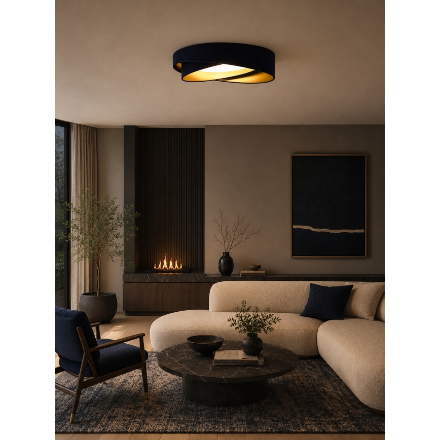 BRILAGI - LED stropna svetilka VELVET TWIST z možnostjo zatemnitve LED/36W/230V 3000-6000K premer 65 cm Wi-Fi Tuya Beacon modra/zlata + daljinski upravljalnik