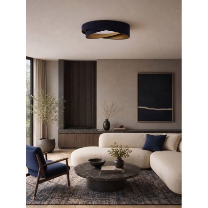 BRILAGI - LED stropna svetilka VELVET TWIST z možnostjo zatemnitve LED/36W/230V 3000-6000K premer 65 cm Wi-Fi Tuya Beacon modra/zlata + daljinski upravljalnik