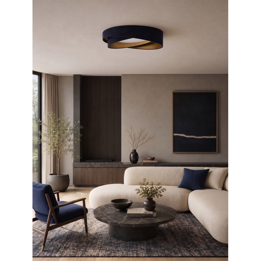 BRILAGI - LED stropna svetilka VELVET TWIST z možnostjo zatemnitve LED/36W/230V 3000-6000K premer 65 cm Wi-Fi Tuya Beacon modra/zlata + daljinski upravljalnik