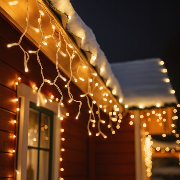 Brilagi - Zunanja božična LED zavesa 360xLED/8 funkcij, 14 m, IP44, topla bela, ledeni kapniki