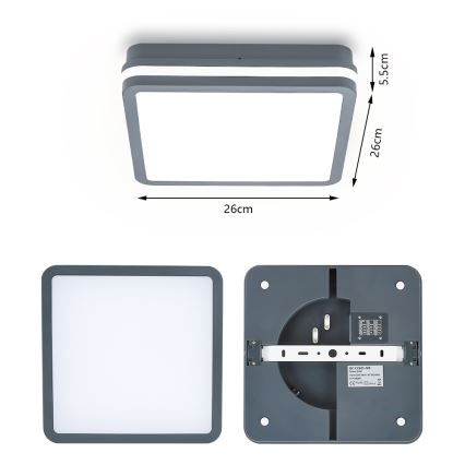 Brilagi - LED zunanja svetilka s senzorjem gibanja BENE LED/24W/230V 26x26 cm antracit IP54